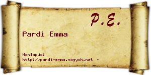 Pardi Emma névjegykártya